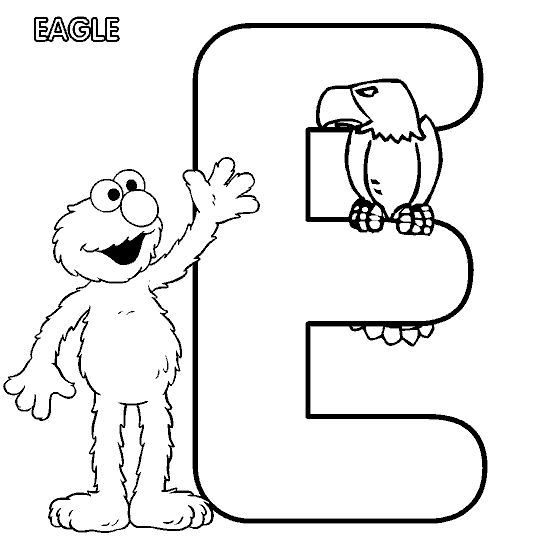 coloriage 1 rue sesame alphabet e